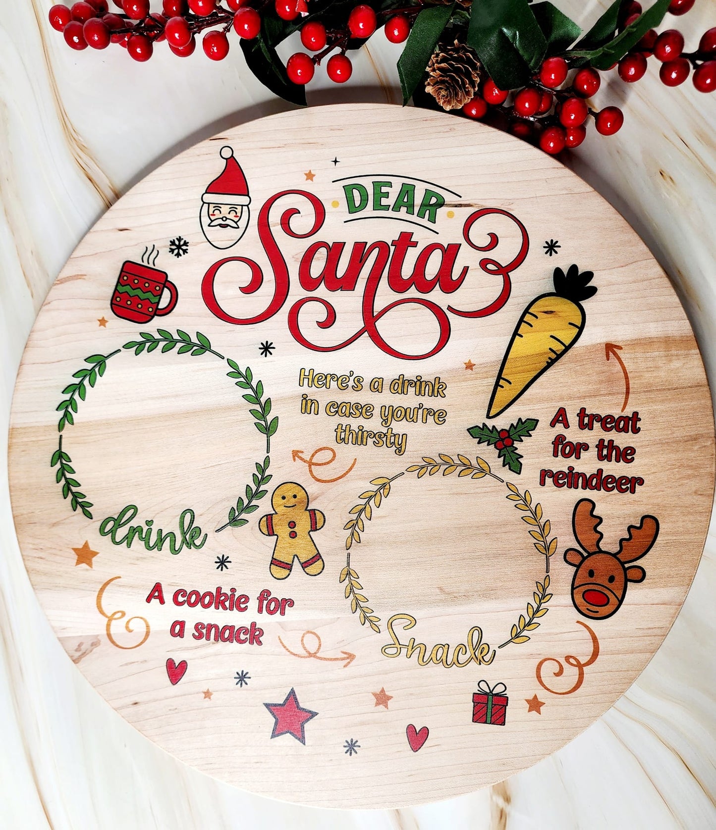 coloured santa tray round